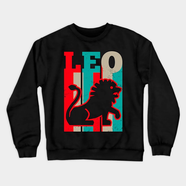 Leo Zodiac Shirt | Vintage Retro Sign Gift Crewneck Sweatshirt by Gawkclothing